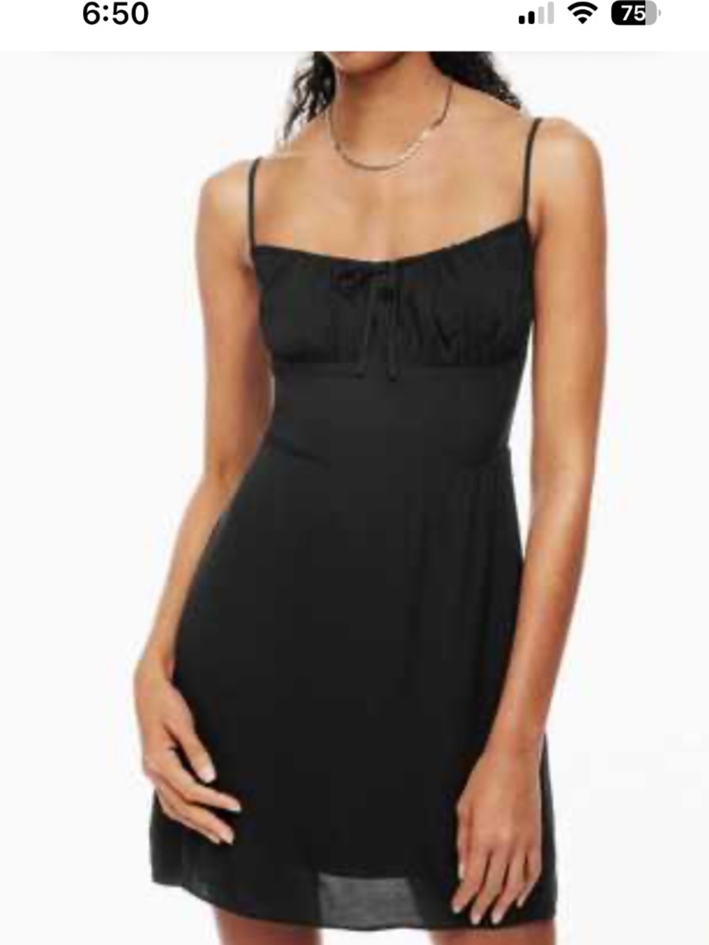 Urban Outfitters Black Cami Mini Dress Boho Tie Bust Size Extra Small